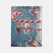 Ballerina Anime Girl & Candy Cane Weihnachten Fleecedecke (Vorderseite)