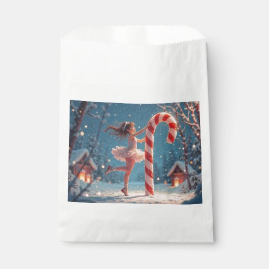 Ballerina Anime Girl & Candy Cane Weihnachten Geschenktütchen (Vorderseite)