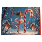 Ballerina Anime Girl & Candy Cane Weihnachten Große Geschenktüte (Vorderseite)