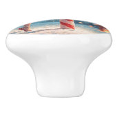 Ballerina Anime Girl & Candy Cane Weihnachten Keramikknauf (Seitenansicht)