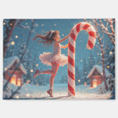 Ballerina Anime Girl & Candy Cane Weihnachten Magnet (Vorderseite)