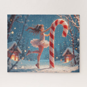 Ballerina Anime Girl & Candy Cane Weihnachten Puzzle