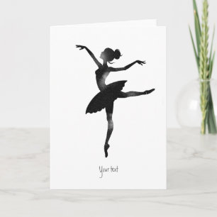 Ballerina Aquarell stilvoll chic Kohle Karte
