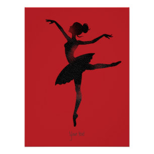 Ballerina Aquarell stilvoll chic Kohle Poster