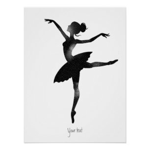 Ballerina Aquarell stilvoll schick Kohle Poster