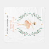 Ballerina Aquarellfarbe niedliche Weihnachten Fleecedecke (Vorderseite (Horizontal))