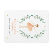 ballerina Aquarellfarbe niedliche Weihnachtsfeiert Magnet (Horizontal)