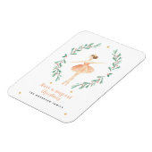 ballerina Aquarellfarbe niedliche Weihnachtsfeiert Magnet (Linke Seite)