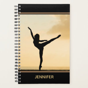 Ballerina Arabesque Sunset Silhouette Personalisie Planer