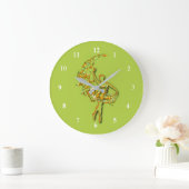 Ballerina Art Fire Dance - Ballet Dancer Drawing Große Wanduhr (Zuhause)