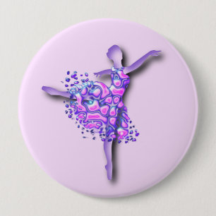 Ballerina Art Lila Dance - Ballet Dancer Zeichnend Button
