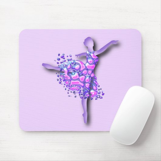 Ballerina Art Lila Dance - Ballet Dancer Zeichnend Mousepad (Mit Mouse)