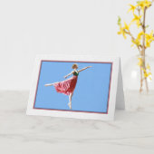 Ballerina auf Blue Blank Note oder Grußkarte Karte (Gelbe Blume)