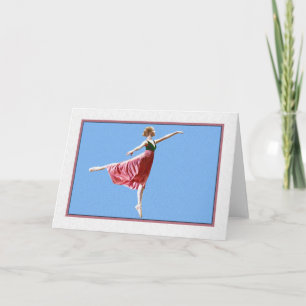 Ballerina auf Blue Blank Note oder Grußkarte Karte