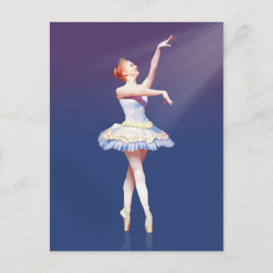Ballerina auf Pointe im Spotlight Postkarte