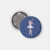 Ballerina auf Pointe individuell anpassbar Magnet (Vorderseite/Rückseite)