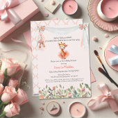 Ballerina Baby Girl Dusche Tutu Elegante Giraffe Einladung