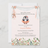 Ballerina Baby Girl Dusche Tutu Elegante Penguin Einladung (Vorderseite)