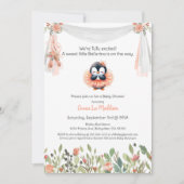Ballerina Baby Girl Dusche Tutu Erregter Pinguin Einladung (Vorderseite)