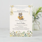 Ballerina Baby Girl Dusche Tutu Spannung Wolf Einladung (Stehend Vorderseite)