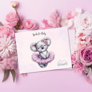 Ballerina Baby Girl Shower Tutu Koala Bücher Begleitkarte