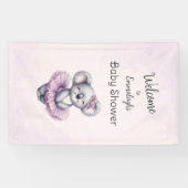 Ballerina Baby Girl Shower Vertical Koala Willkomm Banner (Horizontal)