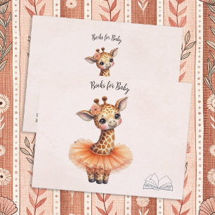 Ballerina-Baby-Mädchen-Shower-Tutu-Giraffe-Bücher Begleitkarte
