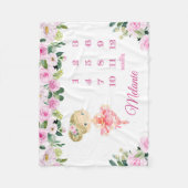 Ballerina Baby Monthly Milestone Tracker Rosa  Fleecedecke (Vorderseite)