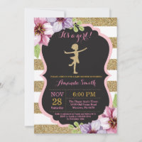Ballerina-Baby-Party Rosa und Gold Glitter