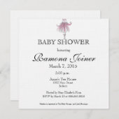 Ballerina Baby Shower Einladung (Vorne/Hinten)
