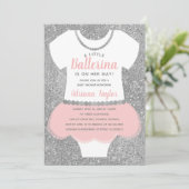 Ballerina Baby Shower Einladung (Stehend Vorderseite)