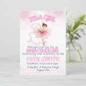 Ballerina Baby Shower Invatation Einladung (Stehend Vorderseite)