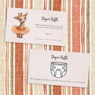 Ballerina-Baby-Shower-Tutu-Giraffe-Windel-Spiel Begleitkarte