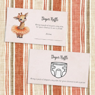 Ballerina-Baby-Shower-Tutu-Giraffe-Windel-Spiel Begleitkarte