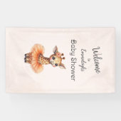 Ballerina Baby Shower Vertical Giraffe Welcome Banner (Horizontal)