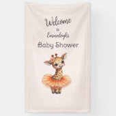 Ballerina Baby Shower Vertical Giraffe Welcome Banner (Vertikal)