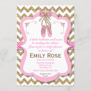 Ballerina-Babyparty-Einladungs-Baby Einladung