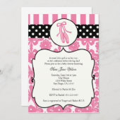 Ballerina Ballet Baby Shower Einladungen - Rosa (Vorne/Hinten)