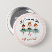 Ballerina Ballet Birthday Girl Button (Vorne & Hinten)