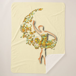 Ballerina Ballet Dancer Girl Sherpa Blanket Sherpadecke