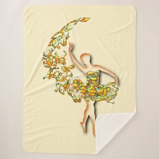 Ballerina Ballet Dancer Girl Sherpa Blanket Sherpadecke (Vorderseite)