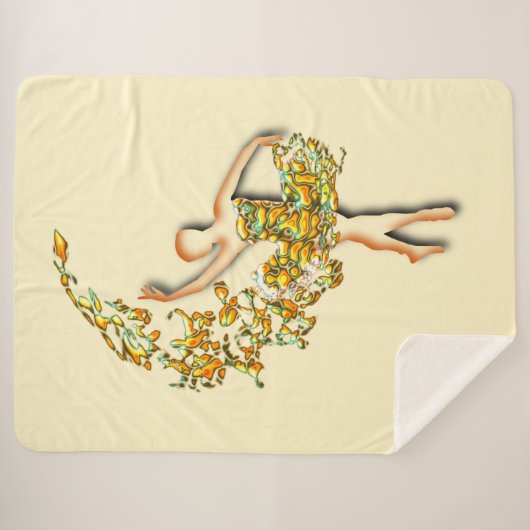 Ballerina Ballet Dancer Girl Sherpa Blanket Sherpadecke (Vorderseite (Horizontal))