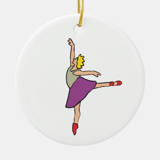Ballerina Ballet Dancer Keramik Ornament (Vorne)