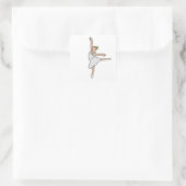 Ballerina Ballet Dancer Quadratischer Aufkleber (Tasche)