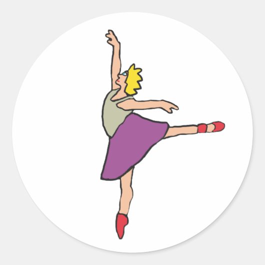 Ballerina Ballet Dancer Runder Aufkleber (Vorderseite)