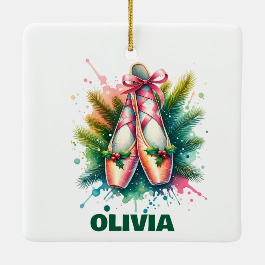 Ballerina Ballet Enthusiasten Personalisierten Wei Keramikornament (Rückseite)
