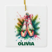 Ballerina Ballet Enthusiasten Personalisierten Wei Keramikornament (Vorderseite)