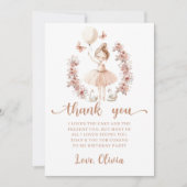 Ballerina Ballet Geburtstag Danke Karte (Vorderseite)