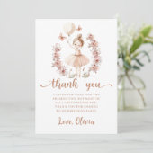 Ballerina Ballet Geburtstag Danke Karte (Stehend Vorderseite)