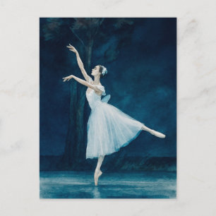 Ballerina Ballet Giselle Watercolor Postkarte